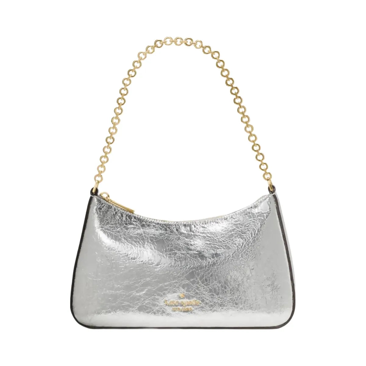 Kate Spade Margot Crinkle Metallic Convertible Crossbody Silver