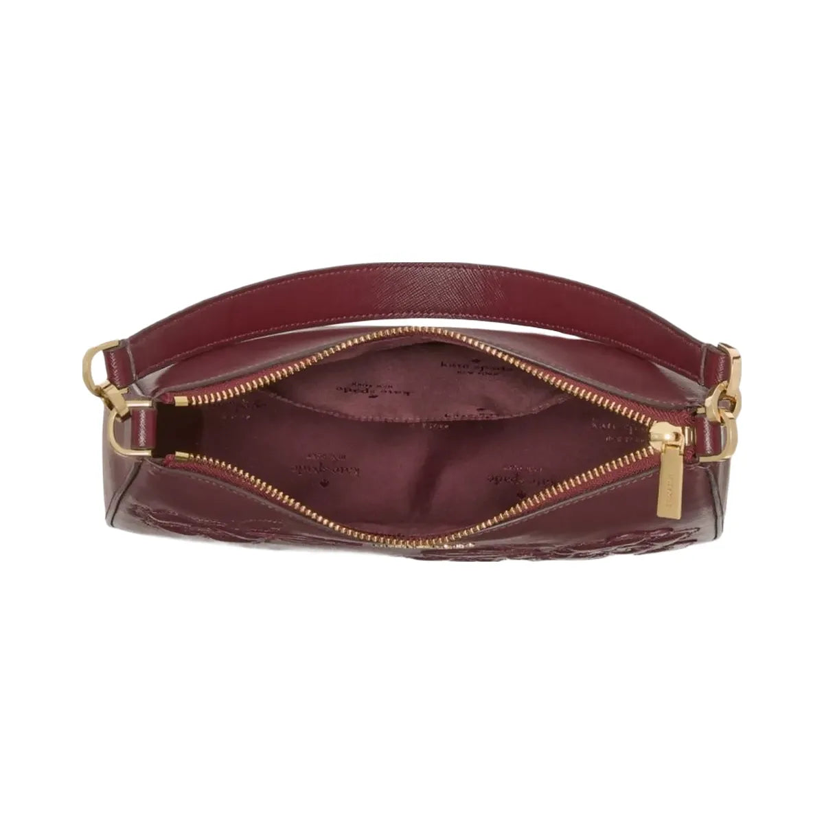 Kate Spade Margot Floral Applique Shoulder Bag Dark Merlot