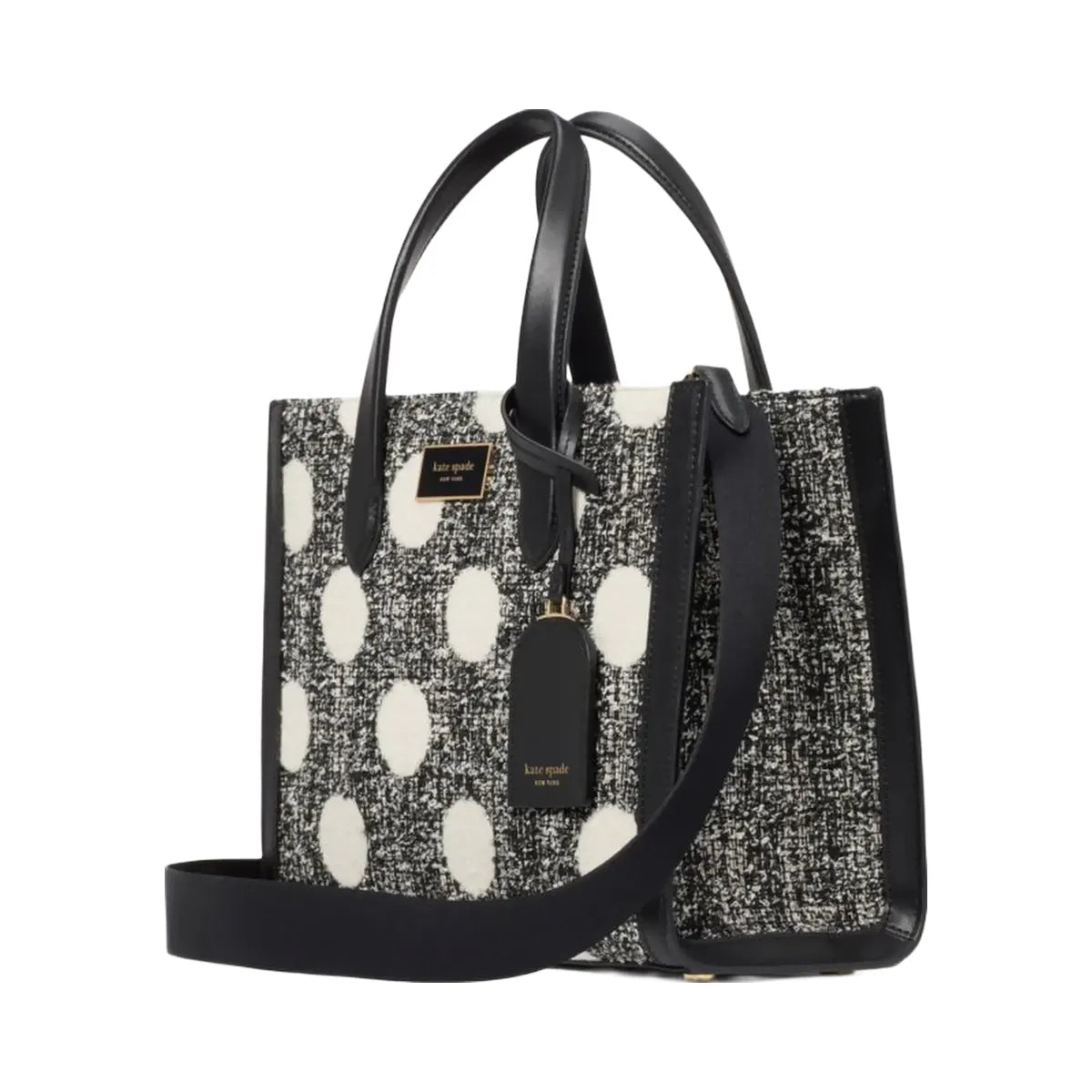 Kate Spade Manhattan Dot Tweed Small Tote Black Multi