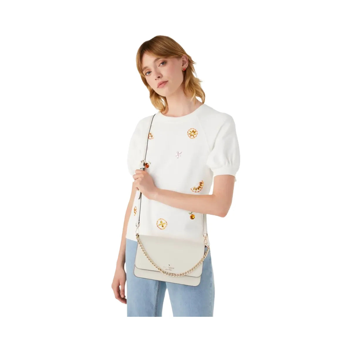 Kate Spade Madison Willow Medium Flap Convertible Crossbody Purse Meringue