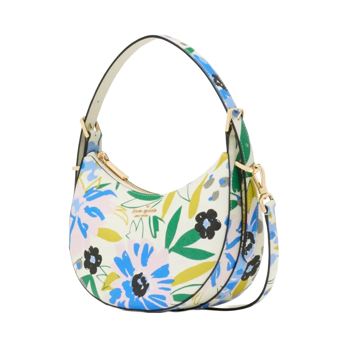 Kate Spade Madison Floral Crescent Shoulder Bag Cream Multi