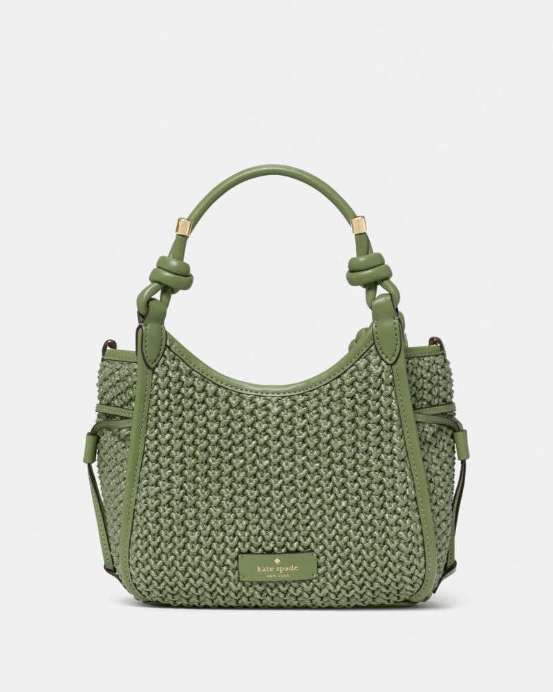 KateSpade Stash Straw Mini Carryall Bag Cedar Stand