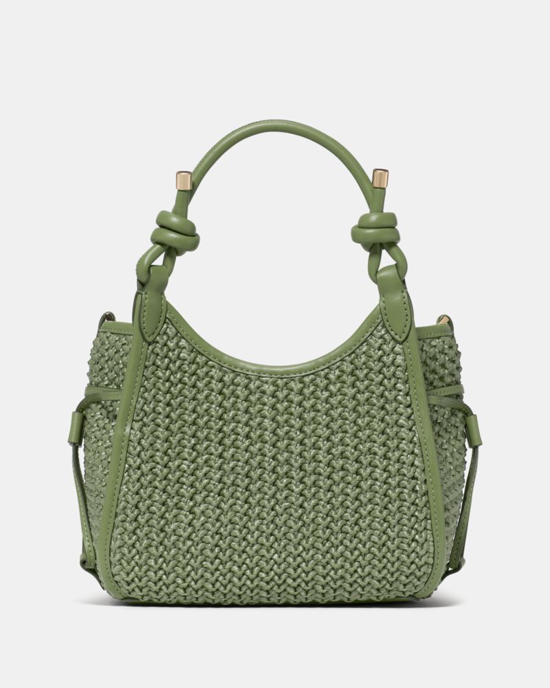 KateSpade Stash Straw Mini Carryall Bag Cedar Stand