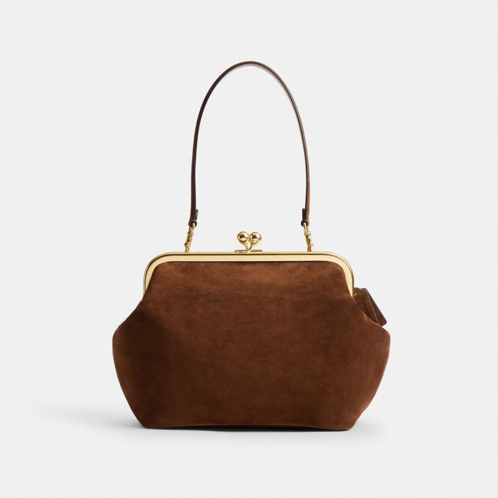 Coach Kisslock Frame Bag 27 Brass Warm Brown