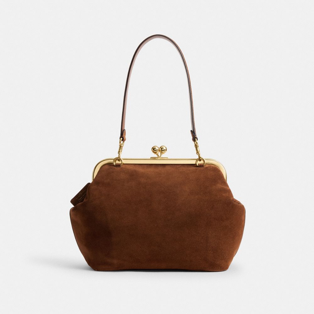 Coach Kisslock Frame Bag 27 Brass Warm Brown
