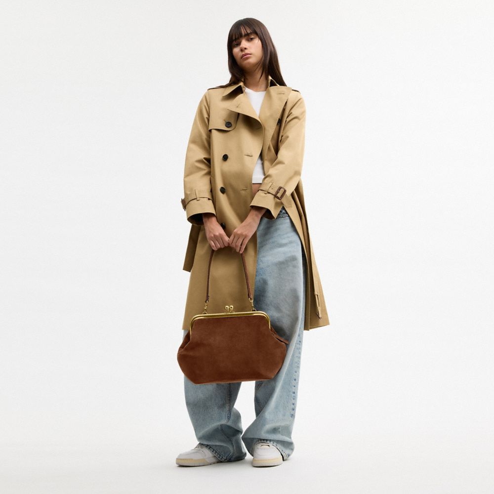 Coach Kisslock Frame Bag 27 Brass Warm Brown