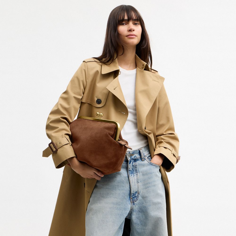Coach Kisslock Frame Bag 27 Brass Warm Brown