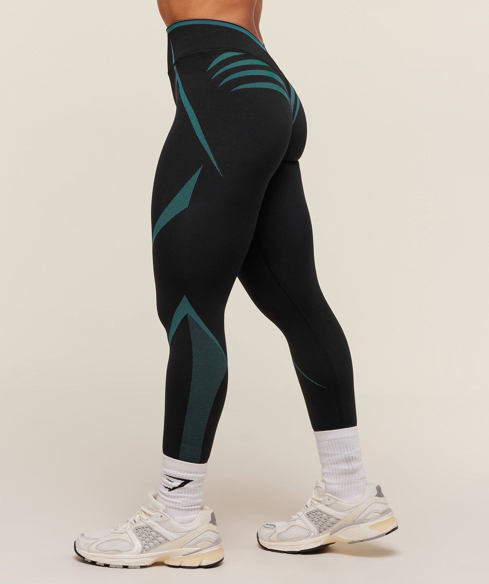 Gymshark Apex Lift Seamless Leggings - Black/Brand Blue
