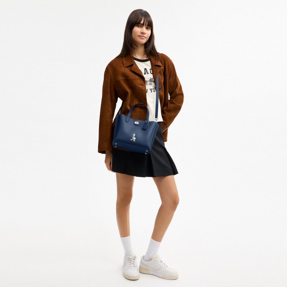 Disney X Coach Willow Tote Bag 24 With Donald Duck