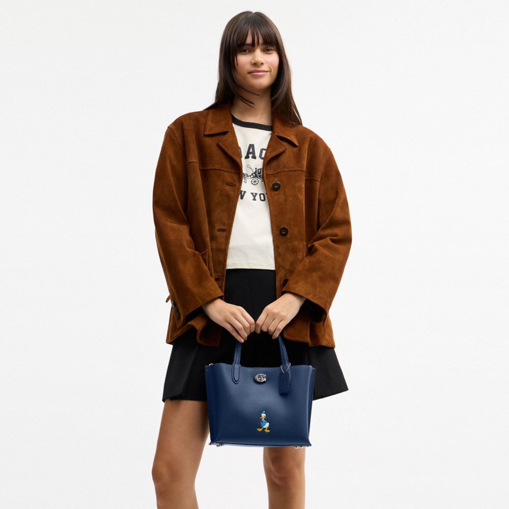 Disney X Coach Willow Tote Bag 24 With Donald Duck