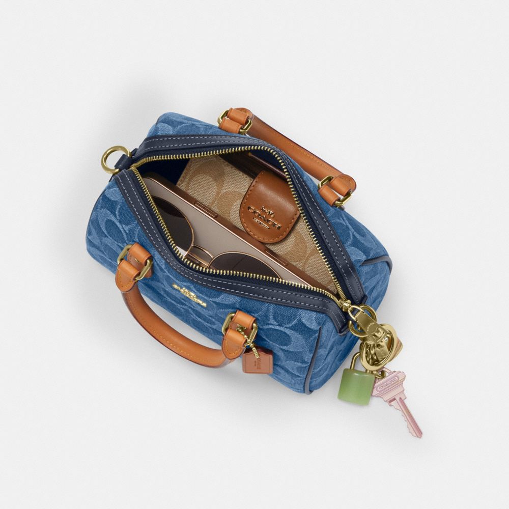 Mini Rowan Crossbody Bag In Signature Denim