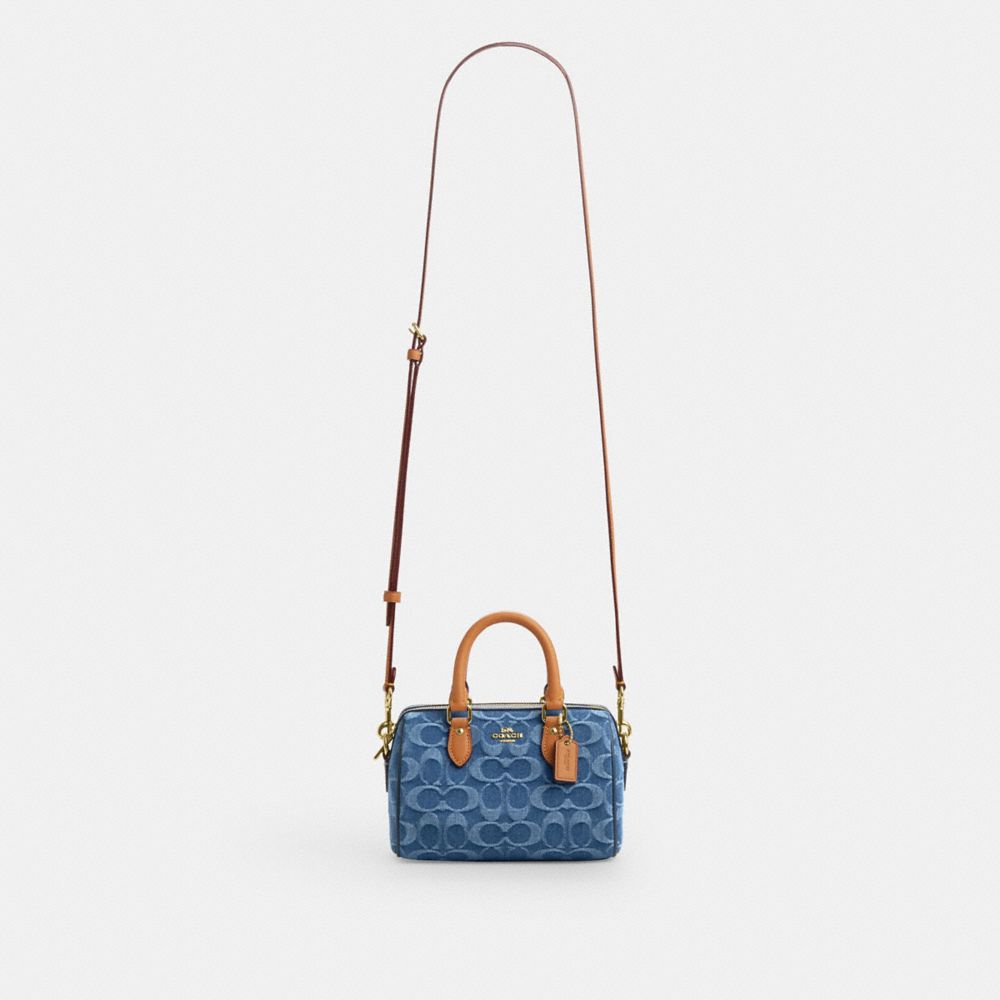 Mini Rowan Crossbody Bag In Signature Denim