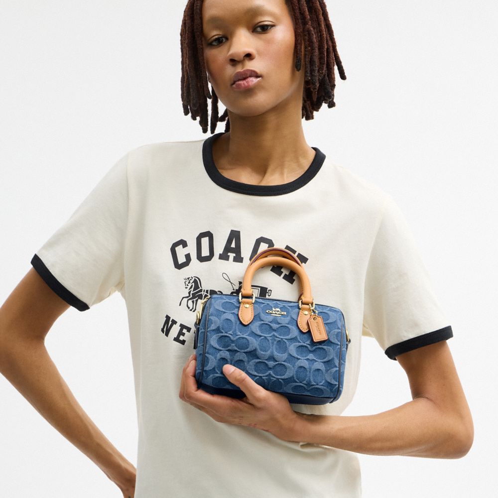Mini Rowan Crossbody Bag In Signature Denim