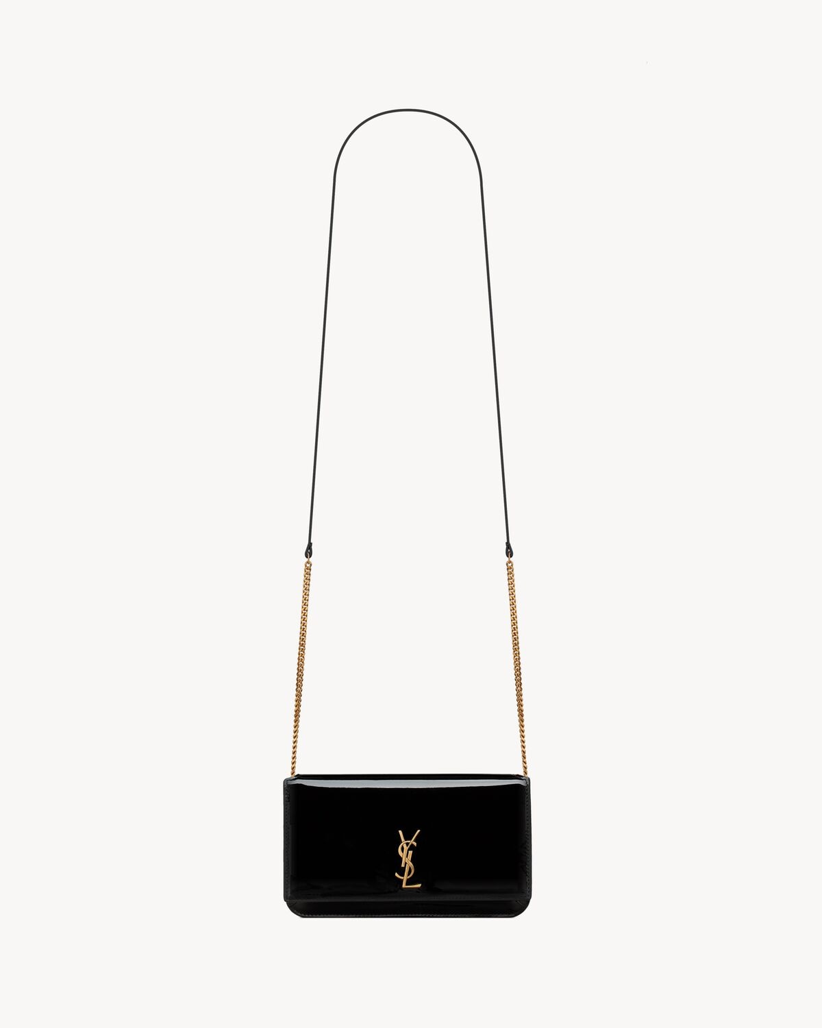 CASSANDRE phone holder IN PATENT LEATHER BLACK