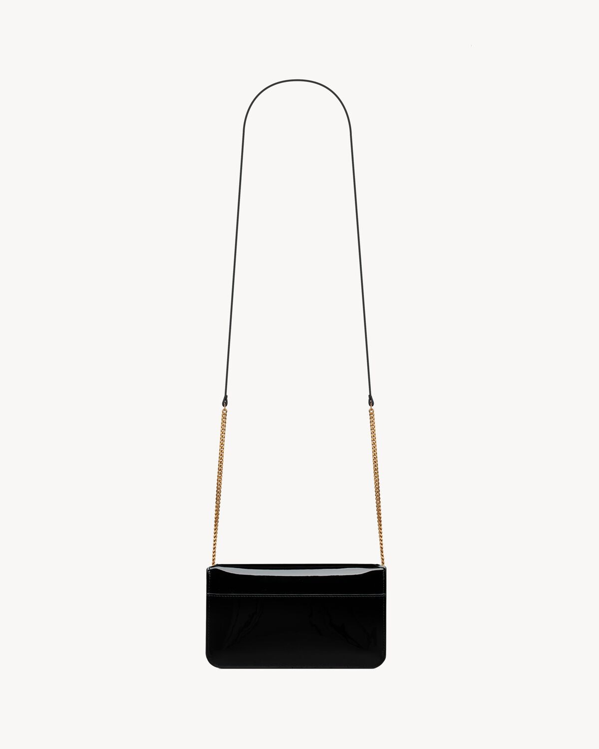CASSANDRE phone holder IN PATENT LEATHER BLACK