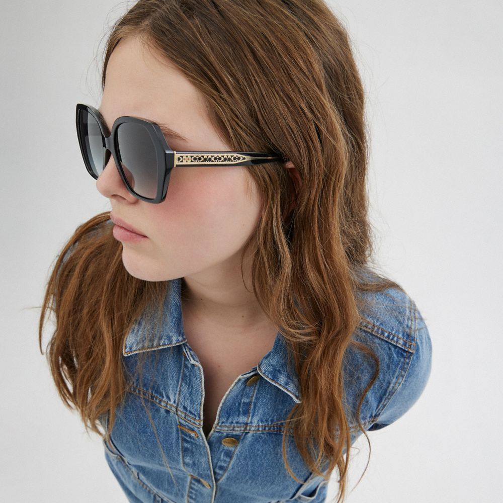 Signature Ombré Geometric Square Sunglasses