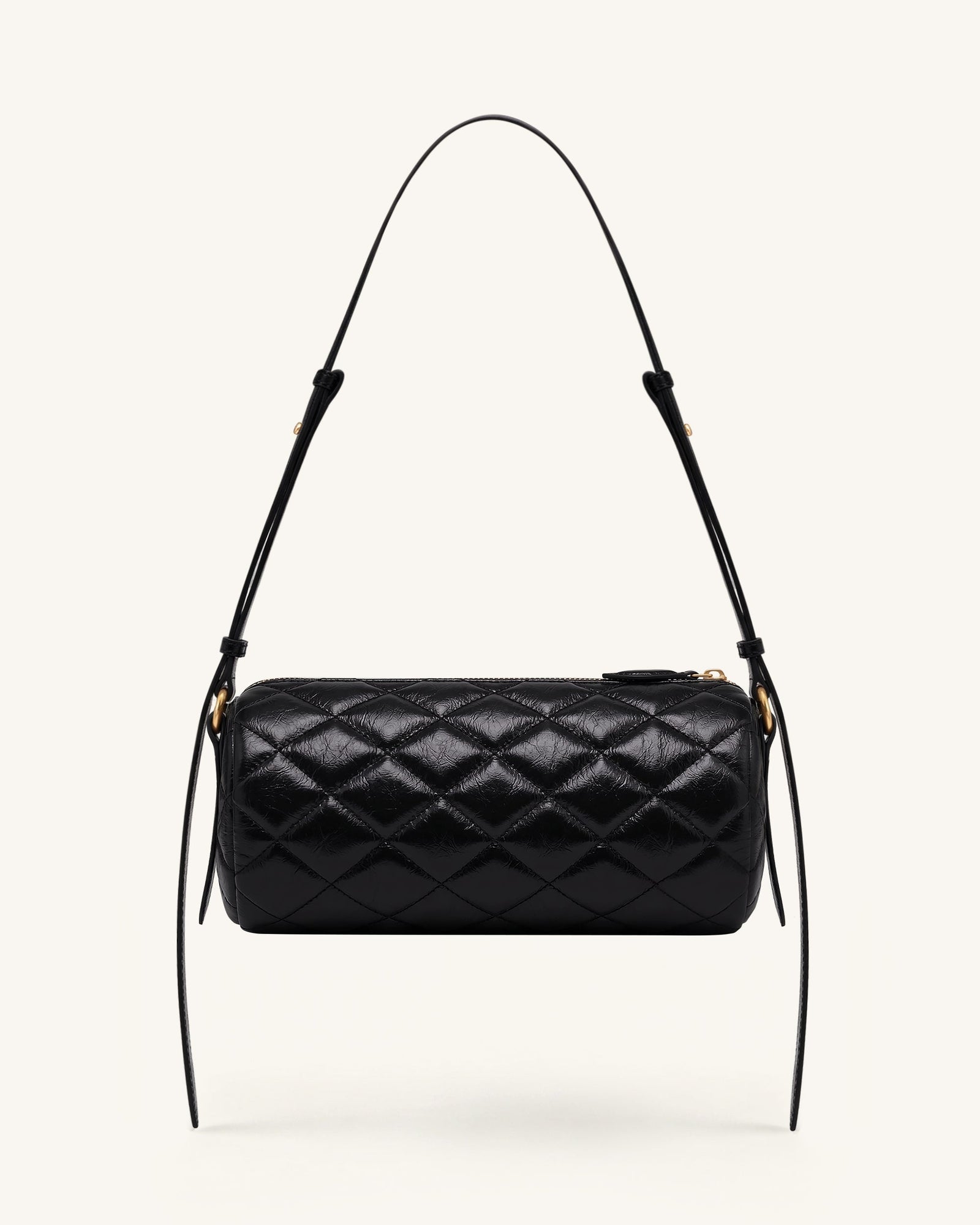 Dachshund Quilted Chain Shoulder Bag - Black