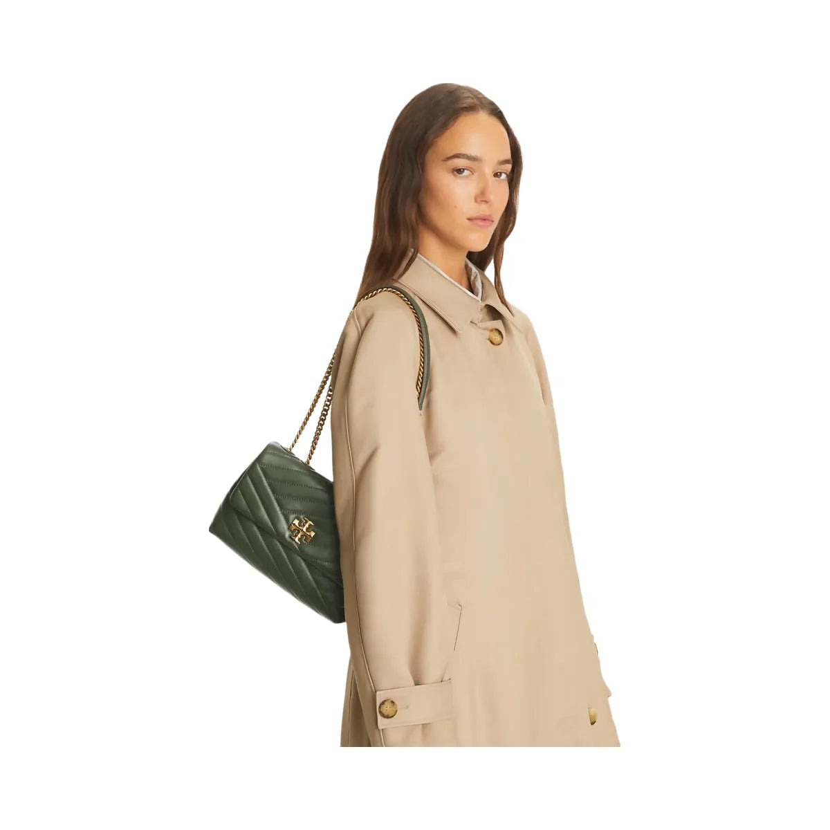Tory Burch Small Kira Chevron Shoulder Bag SYCAMORE