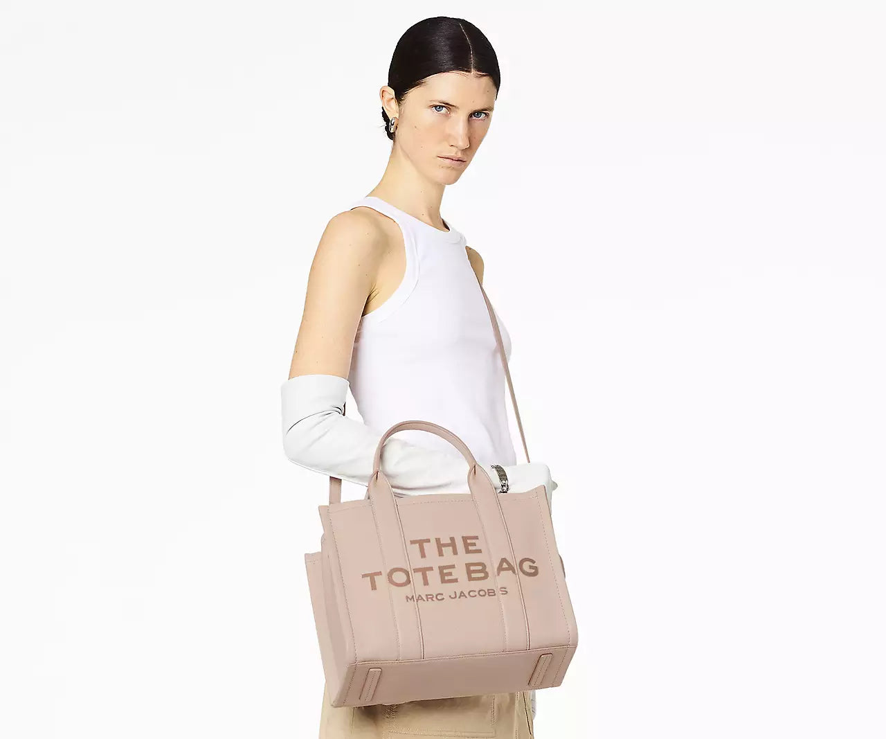 Marc Jacobs The Leather Medium Tote Bag 'Rose'
