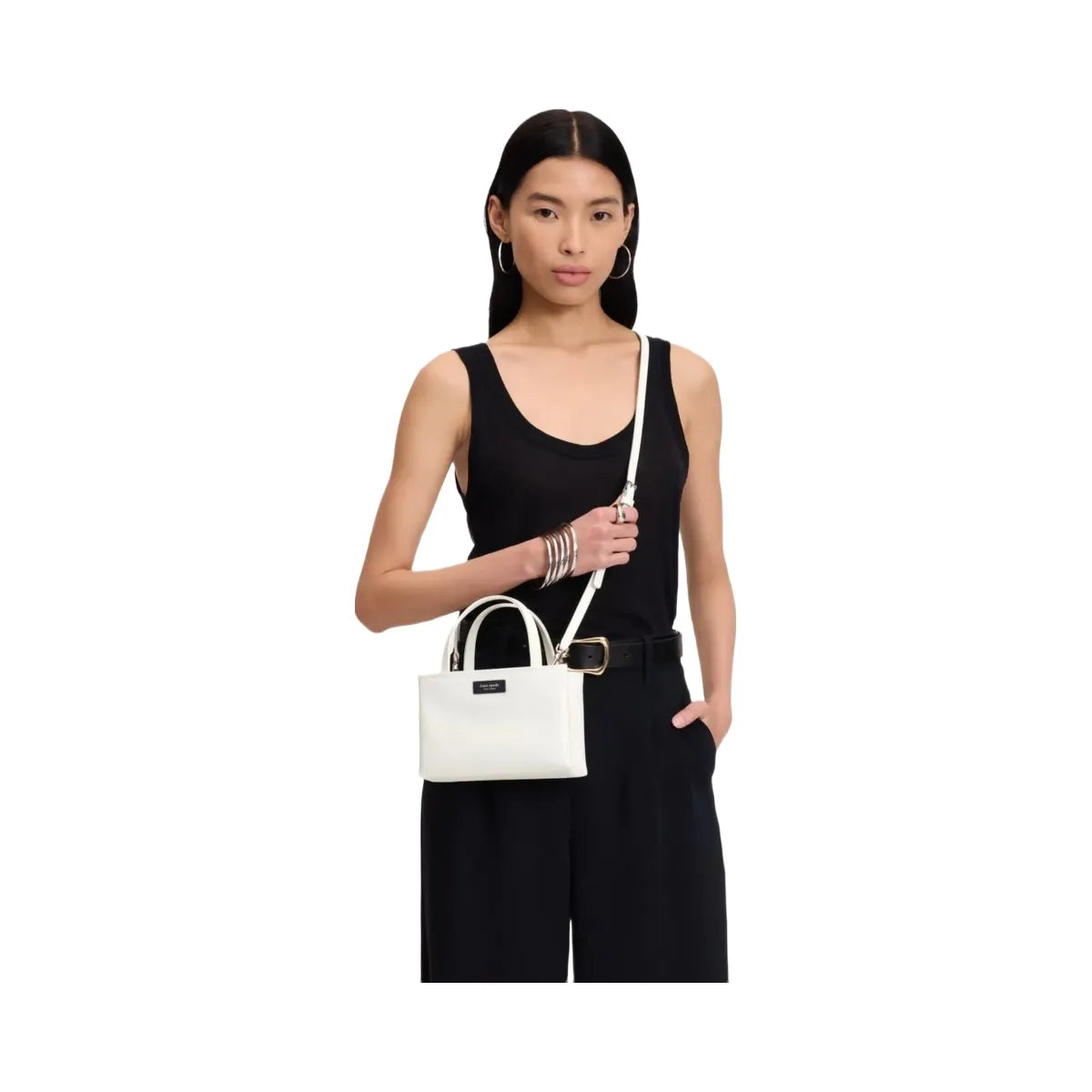 Kate Spade Sam Icon Ksnyl Mini Tote Bag White Dove