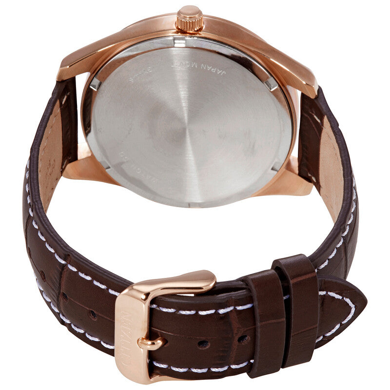 Citizen Quartz Black Dial Brown Leather Women's Watch