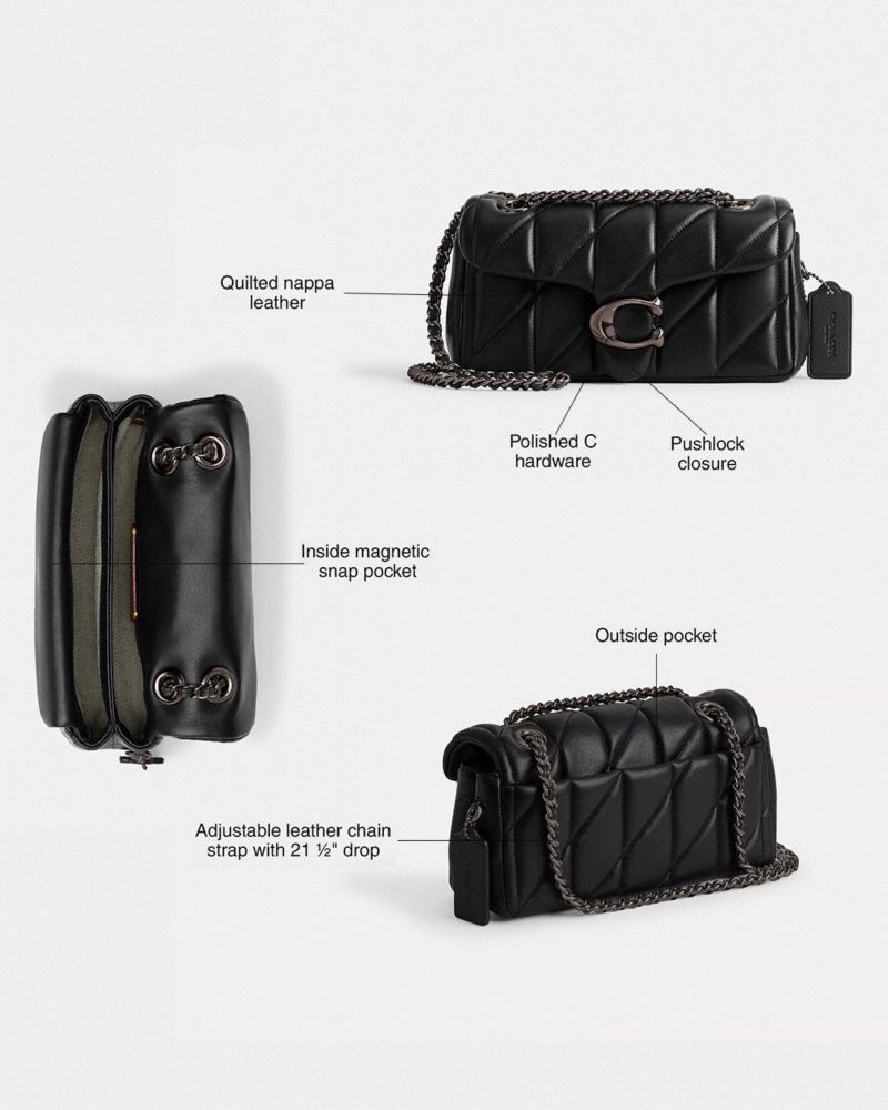 Coach Tabby Shoulder Bag 20 With Pillow Quilting Pewter Black