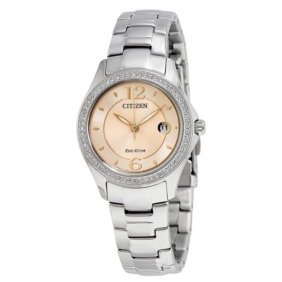 Citizen Silhouette Crystal Eco-Drive Pink Dial Diamond Women's Watch