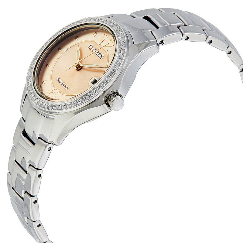 Citizen Silhouette Crystal Eco-Drive Pink Dial Diamond Women's Watch