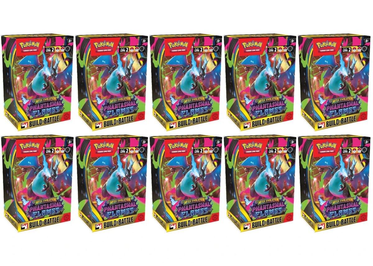 2025 Pokemon Mega Evolution Phantasmal Flames Build & Battle Box 10X Lot