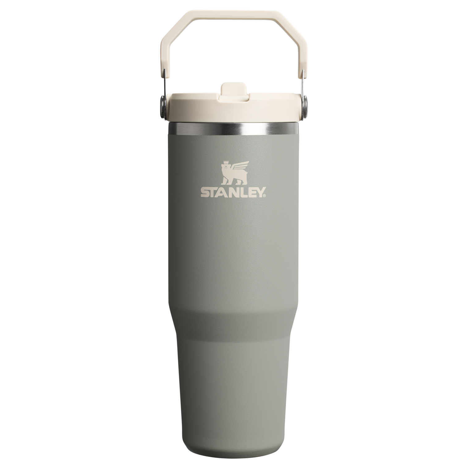 The IceFlow Flip Straw Tumbler | 30 OZ Sage Grey