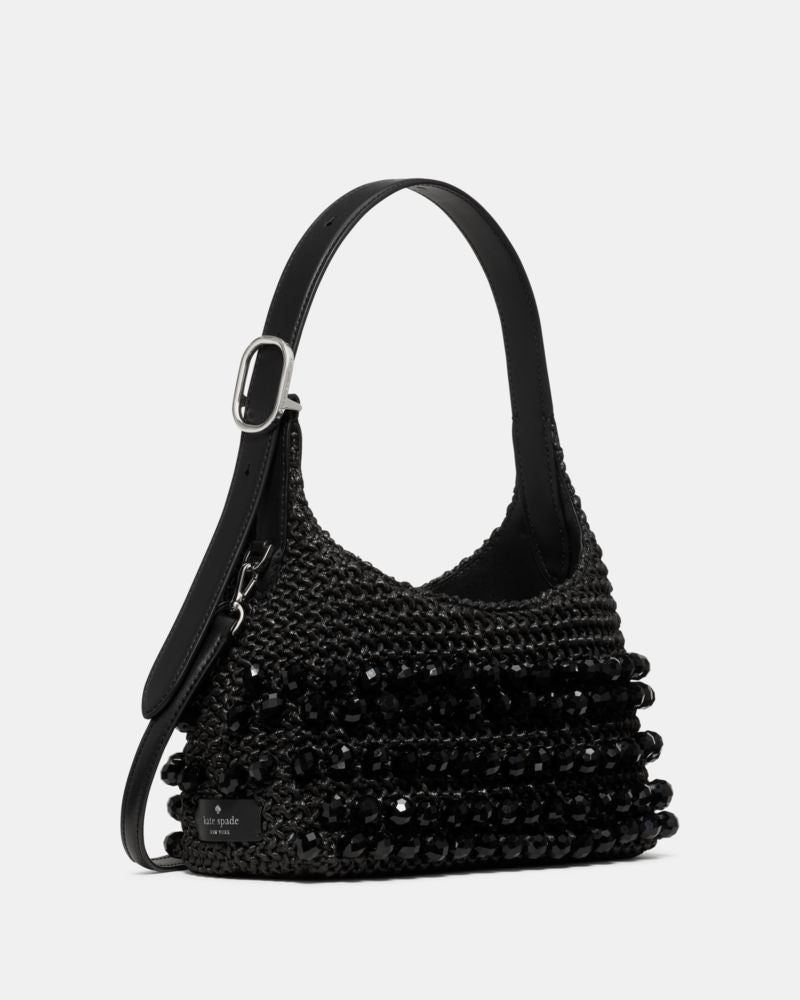 KateSpade 454 Straw Mini Crossbody Bag Black