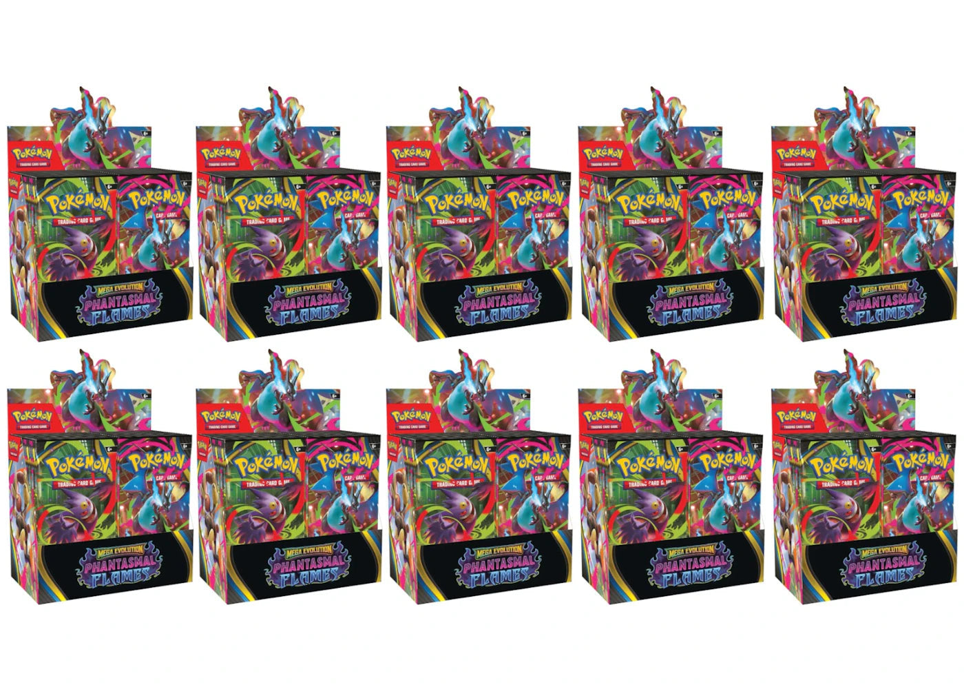 2025 Pokemon Mega Evolution Phantasmal Flames Booster Box 10X Lot
