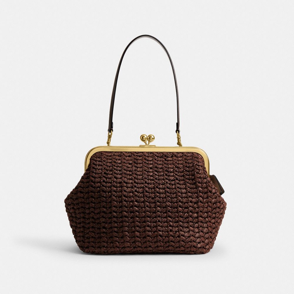 Coach Kisslock Frame Bag 27 Brass Maple