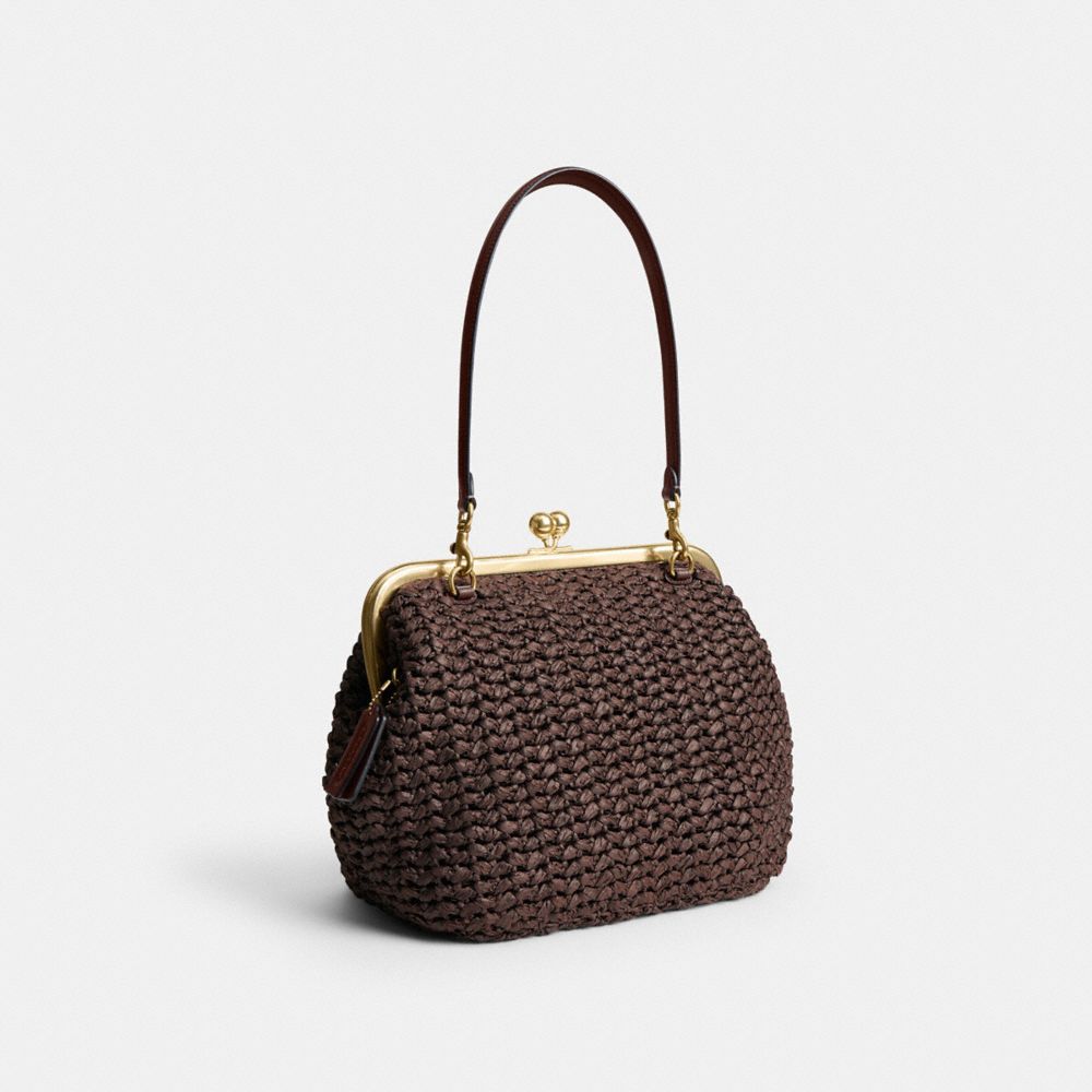 Coach Kisslock Frame Bag 27 Brass Maple
