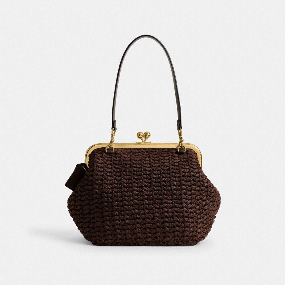 Coach Kisslock Frame Bag 27 Brass Maple