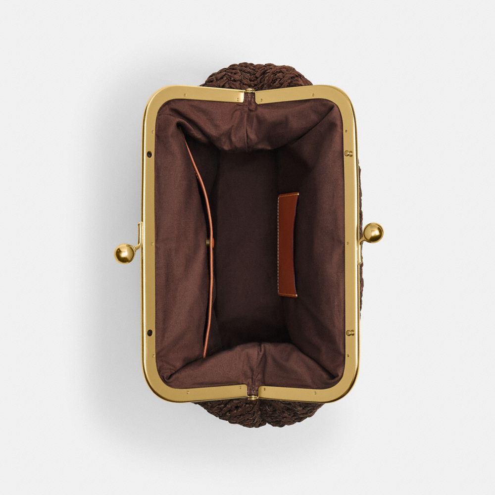 Coach Kisslock Frame Bag 27 Brass Maple