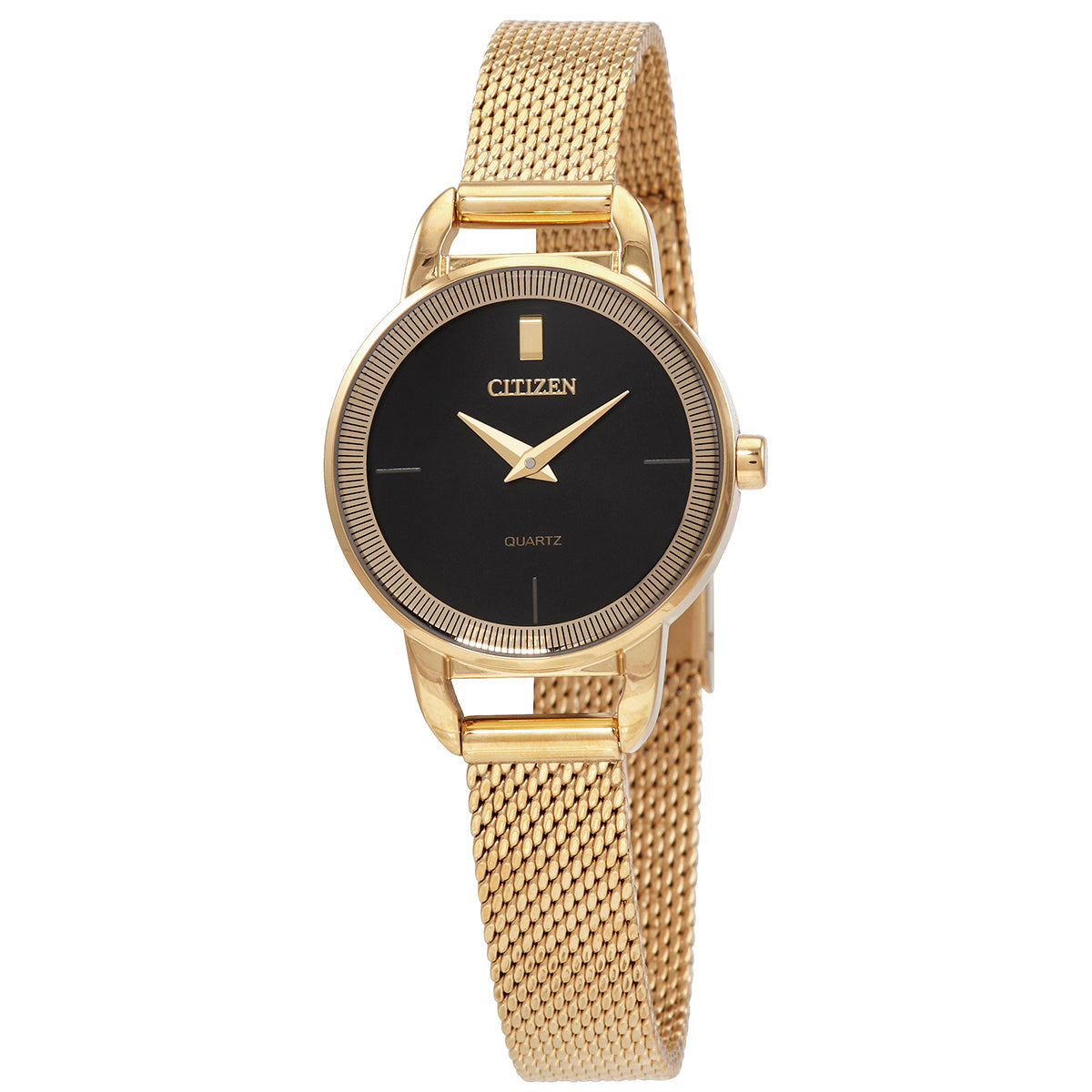 Citizen Gold-Tone Stainless Quartz Black Dial Women's Watch