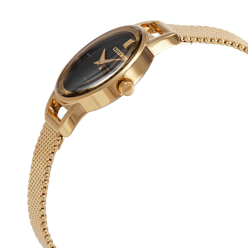 Citizen Gold-Tone Stainless Quartz Black Dial Women's Watch