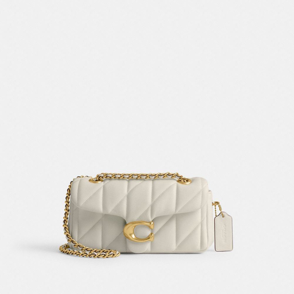 Coach Tabby Shoulder Bag 20 With Pillow Quilting Brass Chalk