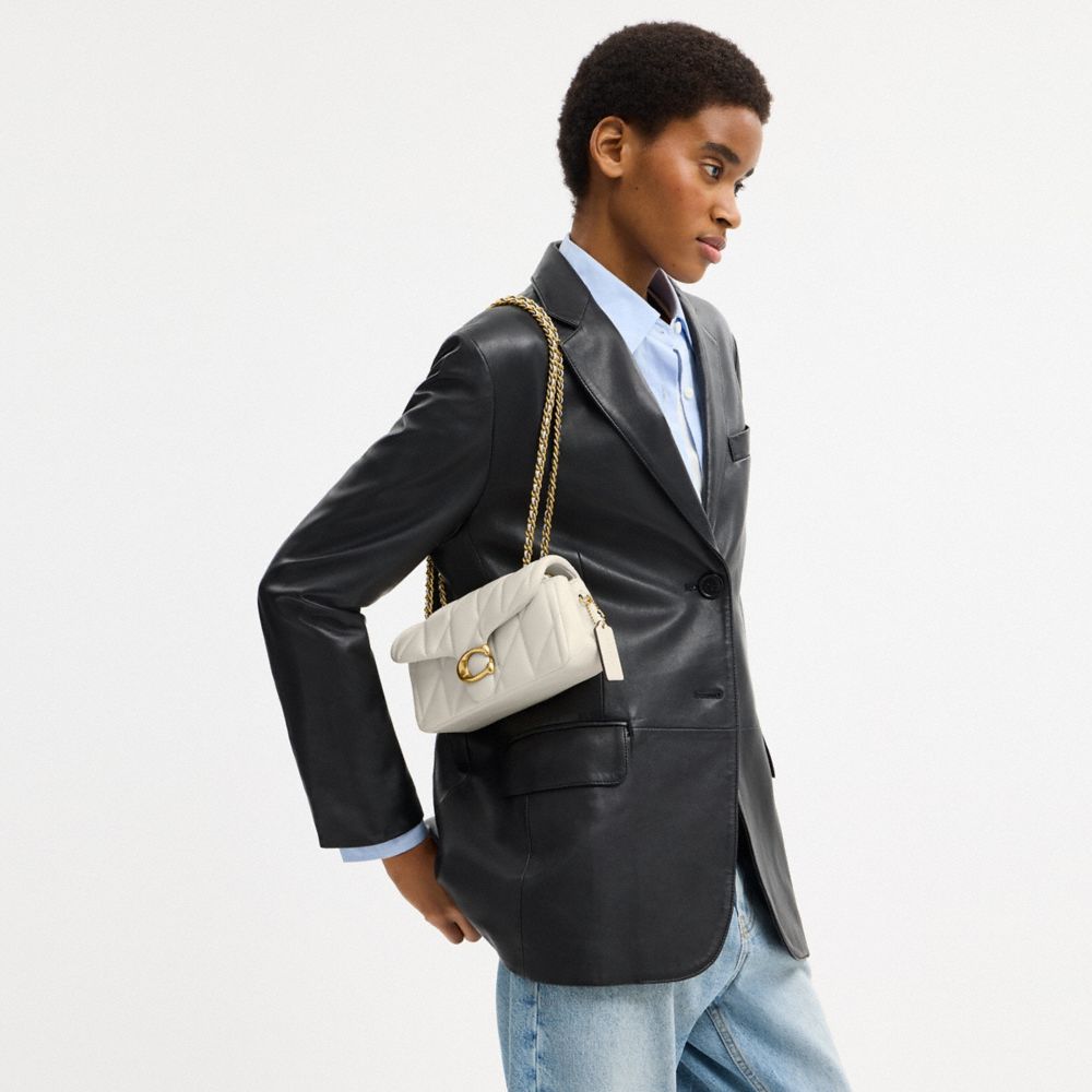 Coach Tabby Shoulder Bag 20 With Pillow Quilting Brass Chalk