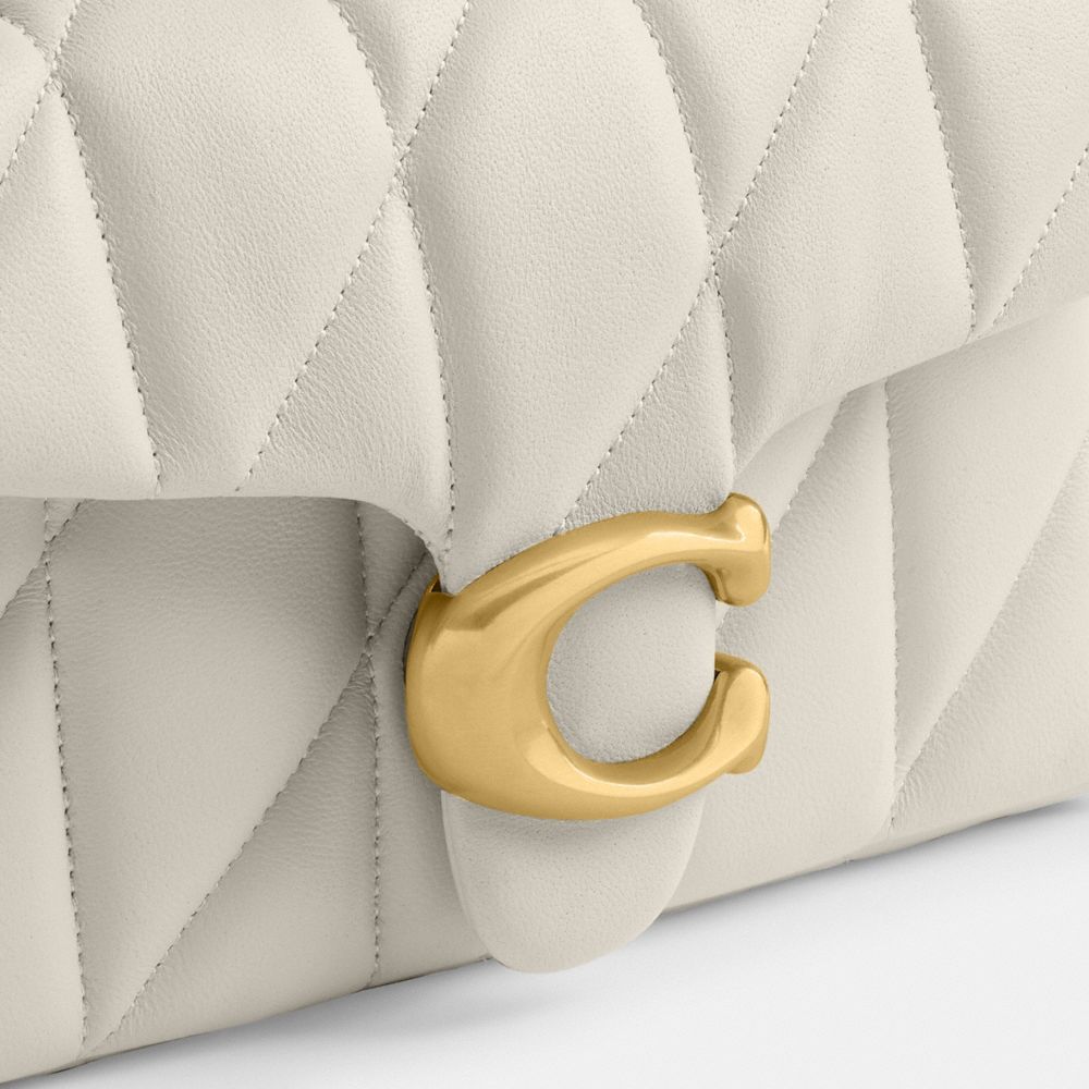 Coach Tabby Shoulder Bag 20 With Pillow Quilting Brass Chalk