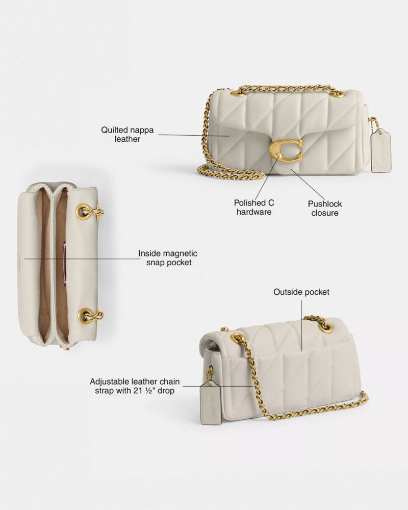 Coach Tabby Shoulder Bag 20 With Pillow Quilting Brass Chalk