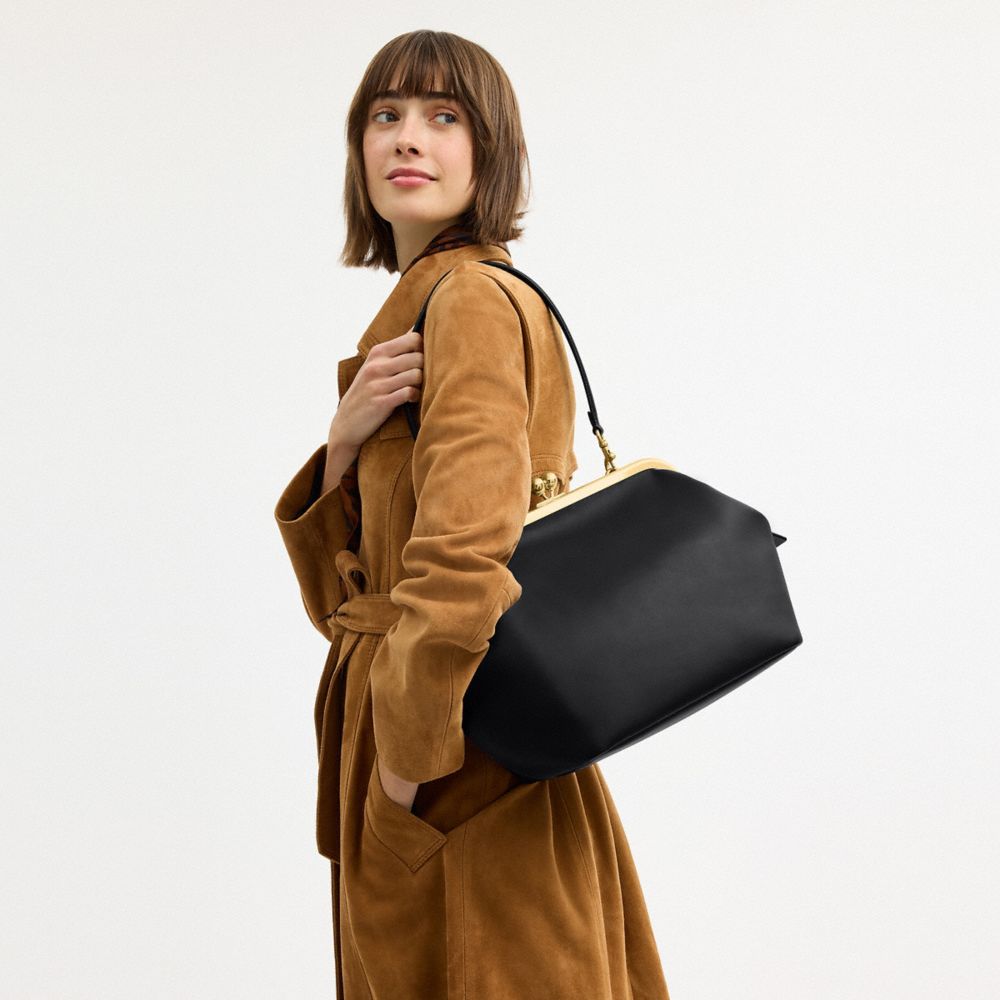 Coach Kisslock Frame Bag 27 Brass Black