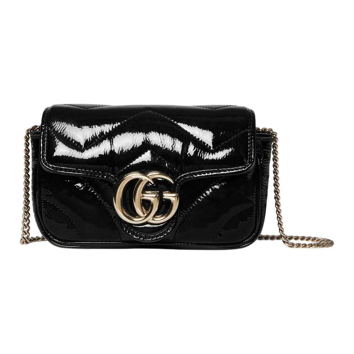 Gucci GG Marmont Patent Leather Shoulder Bag