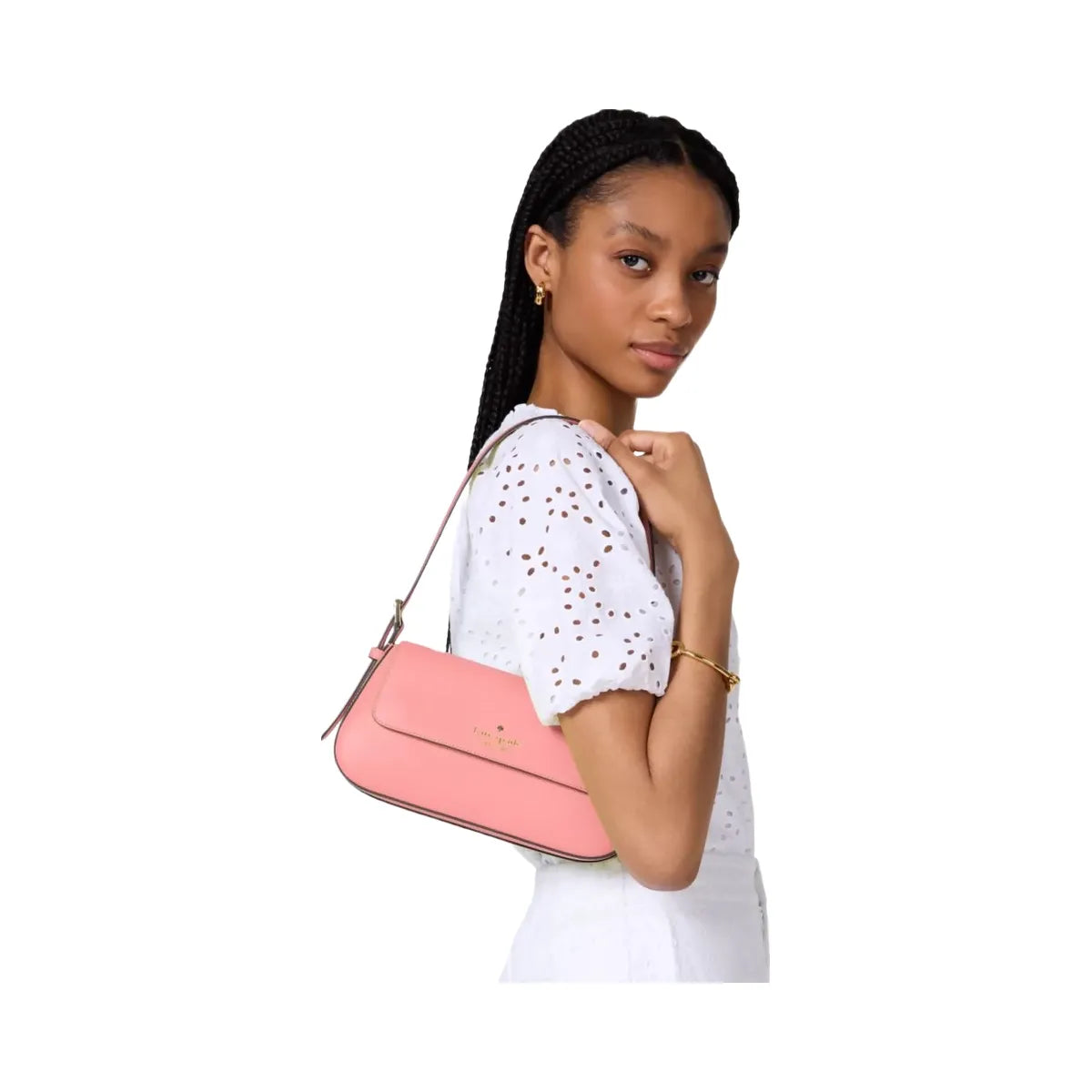 Kate Spade Madison Saffiano Leather Small Flap Shoulder Bag Terracotta Tile