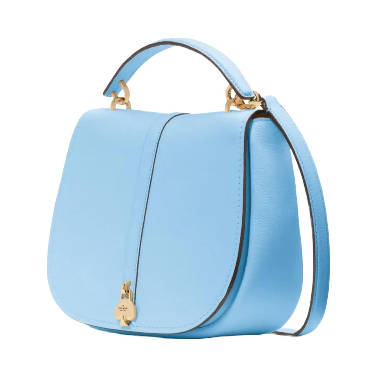 Kate Spade Kayla Pebbled Leather Saddle Bag Montauk Blue