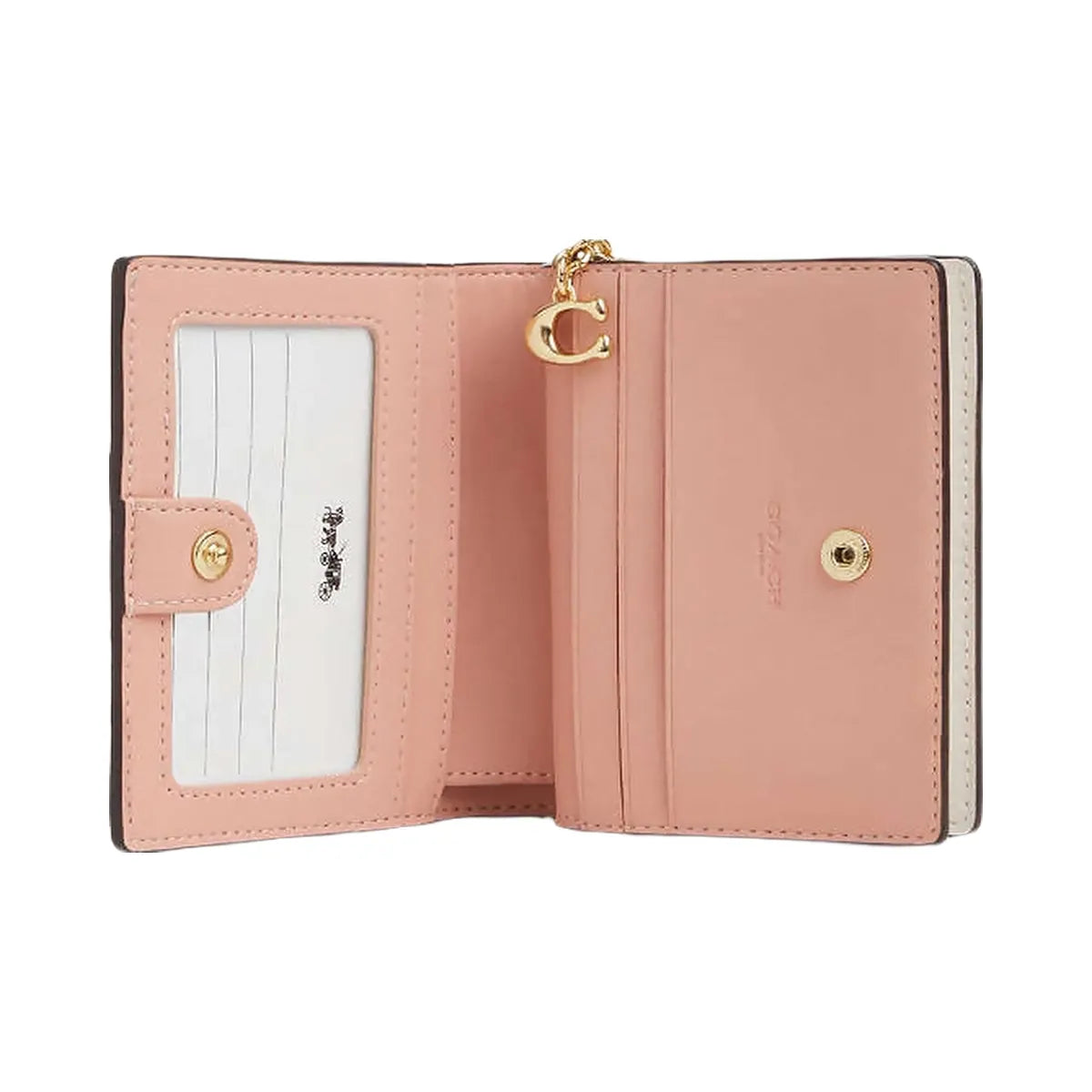 Coach Snap Wallet In Signature Canvas With Floral Print Gold-Sand Multi