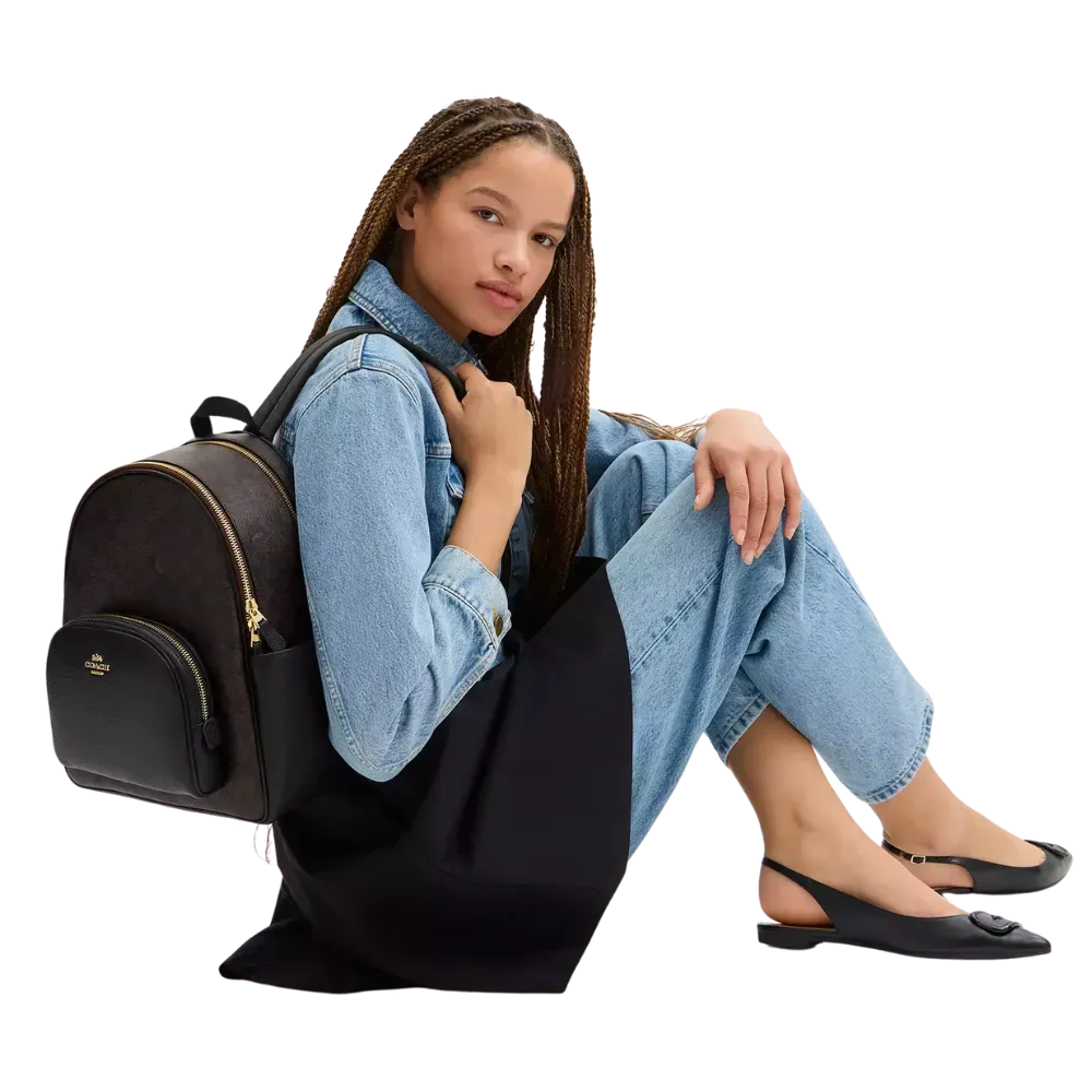 Coach Court Backpack In Signature Canvas Tan