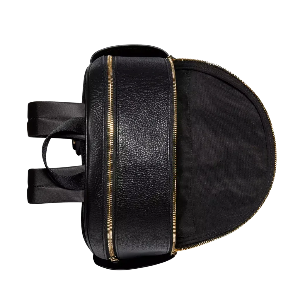Coach Court Backpack Pebbled Leather Black