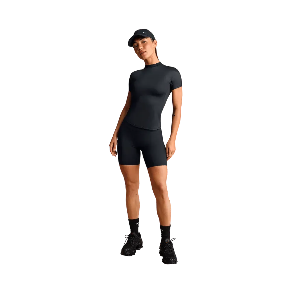 Nike X Skims Shine Women's Mock-Neck Short-Sleeve Top Obsidian